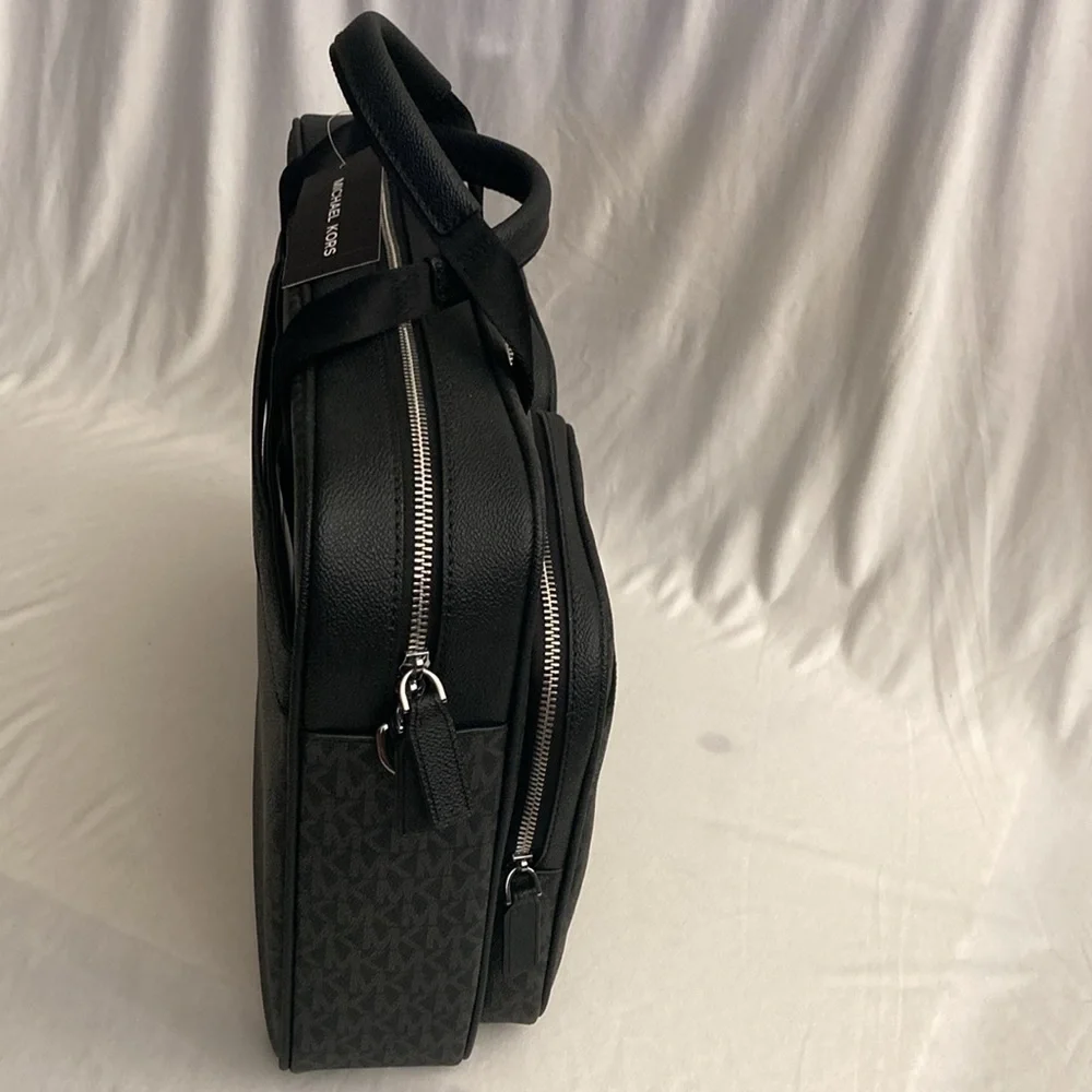 Michael Kors Cooper Logo Utility Briefcase Black/Grey